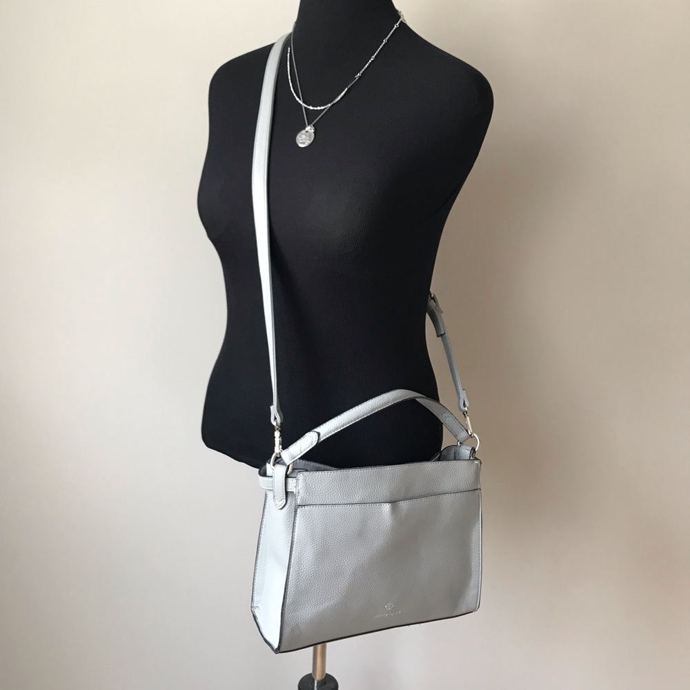 Nanette Lepore Grey / Dusty Blue Crossbody Tote